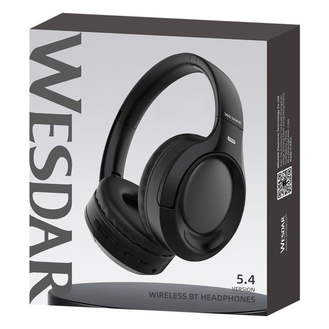 WESDAR Brand Wireless Sport Headphones With Pu Leather Earmuff(ENC)