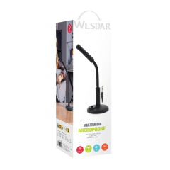 WESDAR Brand Flexible Black Meeting Wired Desktop Microphone