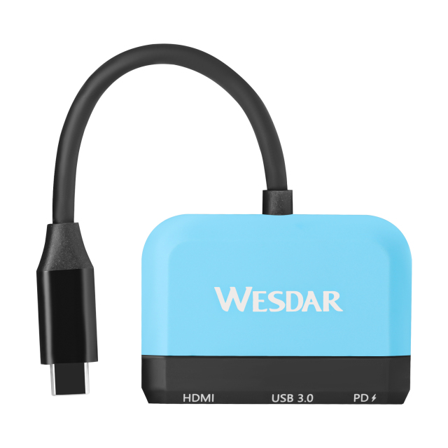 WESDAR 3-in-1 USB-C Hub Adapter – 4K HDMI, USB 3.0,USB-C Dock