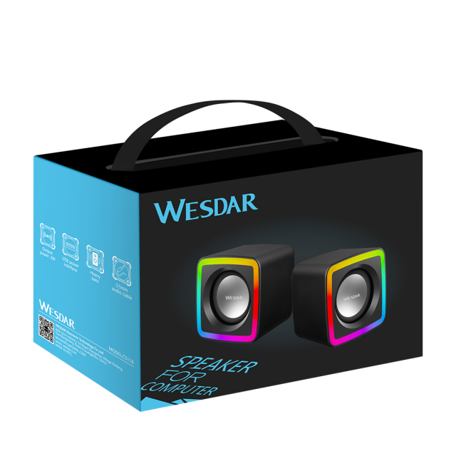 WESDAR Mini RGB Desktop Speakers - Dynamic RGB Lighting