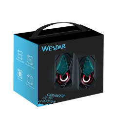 WESDAR Brand Mini USB 2.0 Computer Desktop Wired Speakers
