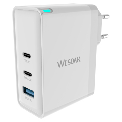 WESDAR PD100W GaN Fast Charger Adapter - 2xUSB-C & USB-A Port