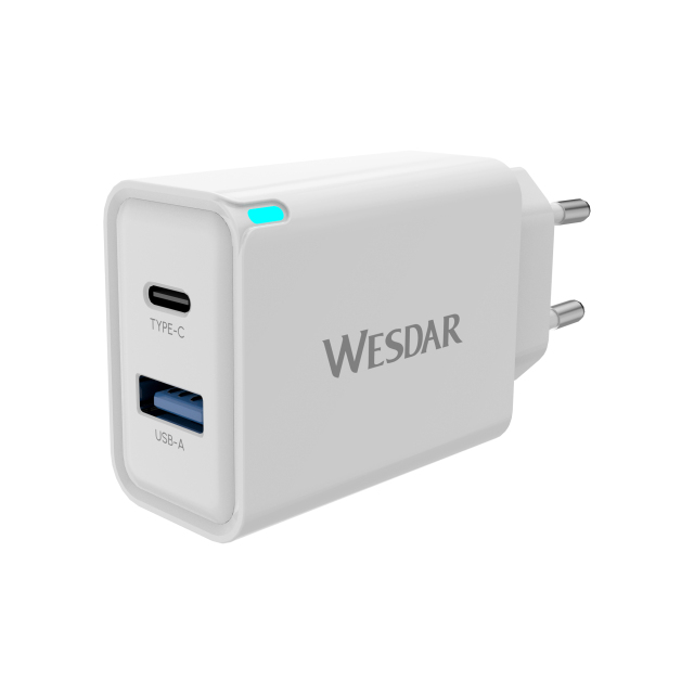 WESDAR Brand 45W Dual Port Fast Wall Charger with USB-C & USB-A
