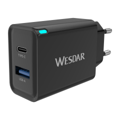 WESDAR Brand 45W Dual Port Fast Wall Charger with USB-C & USB-A