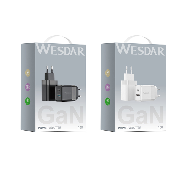 WESDAR Brand 45W Dual Port Fast Wall Charger with USB-C & USB-A