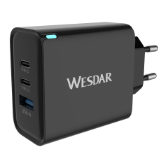 WESDAR 65W GaN Fast Charger with Dual USB-C & USB-A Ports