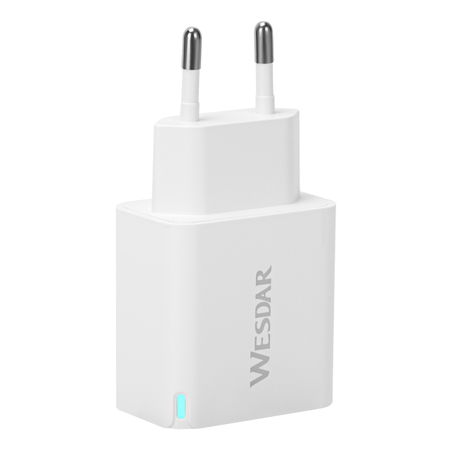 WESDAR 30W GaN Dual Port Wall Charger - PD3.0 & QC3.0 Fast Charging, Compact EU Plug,