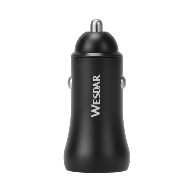 WESDAR 20W Fast Car Charger Adapter - Aluminum Alloy Dual Port (USB-A & Type-C)