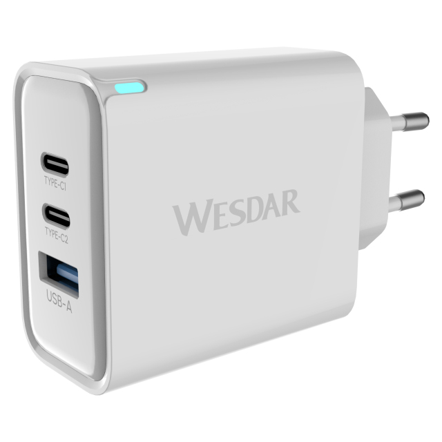 WESDAR 65W GaN Fast Charger with Dual USB-C & USB-A Ports