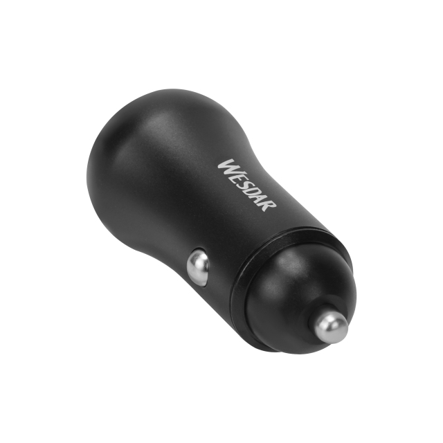 WESDAR 20W Fast Car Charger Adapter - Aluminum Alloy Dual Port (USB-A & Type-C)