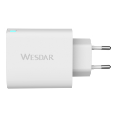 WESDAR 65W GaN Fast Charger with Dual USB-C & USB-A Ports