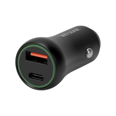 WESDAR 20W Fast Car Charger Adapter - Aluminum Alloy Dual Port (USB-A & Type-C)