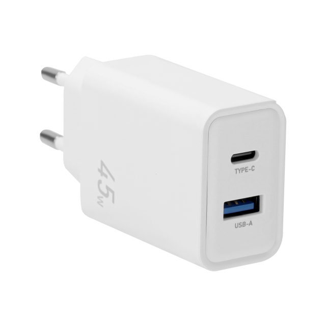 WESDAR 30W GaN Dual Port Wall Charger - PD3.0 & QC3.0 Fast Charging, Compact EU Plug,