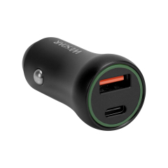 WESDAR 20W Fast Car Charger Adapter - Aluminum Alloy Dual Port (USB-A & Type-C)