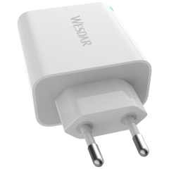 WESDAR 65W GaN Fast Charger with Dual USB-C & USB-A Ports