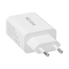 WESDAR 30W GaN Dual Port Wall Charger - PD3.0 & QC3.0 Fast Charging, Compact EU Plug,