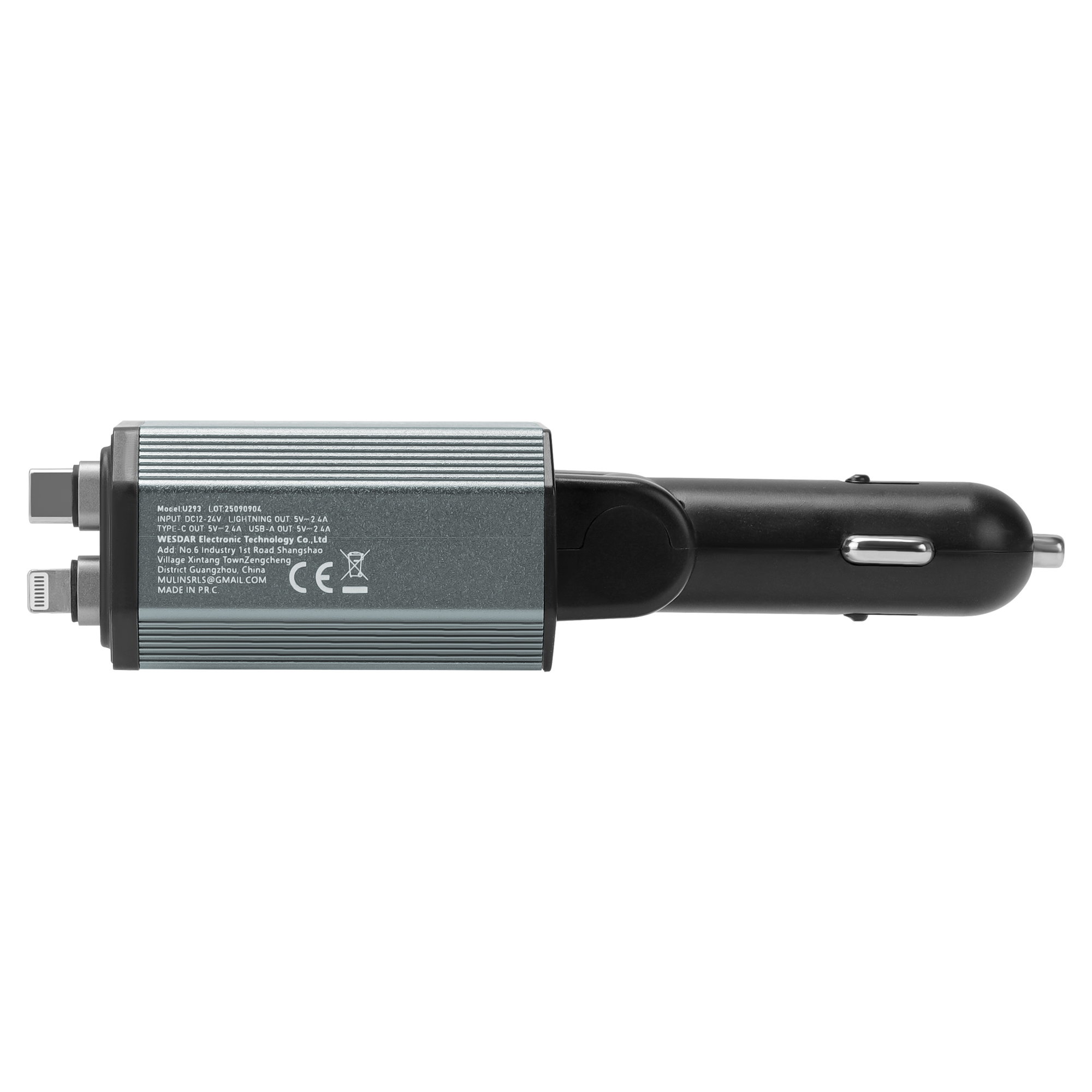 WESDAR 66W Smart Car Charger with LED Display & Galaxy Projection