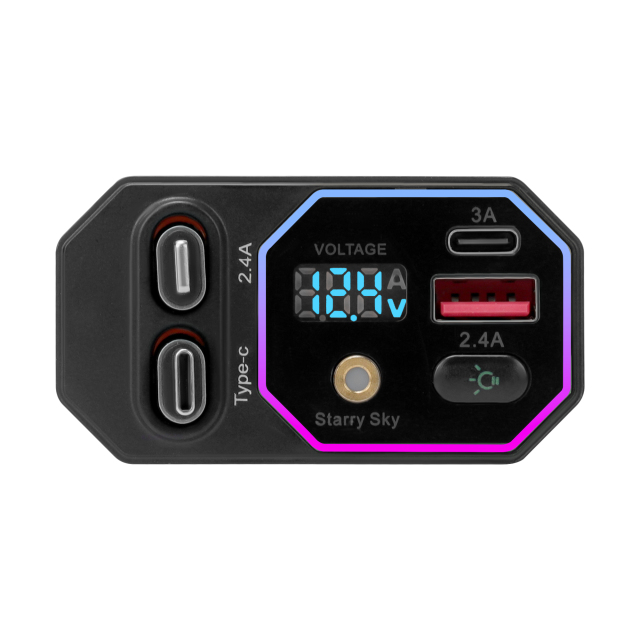 WESDAR 66W Smart Car Charger with LED Display & Galaxy Projection