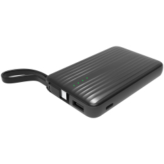 Custom 10000mAh Fast Power Bank with Built-in Type-C Cable ,22.5W Quick Charge