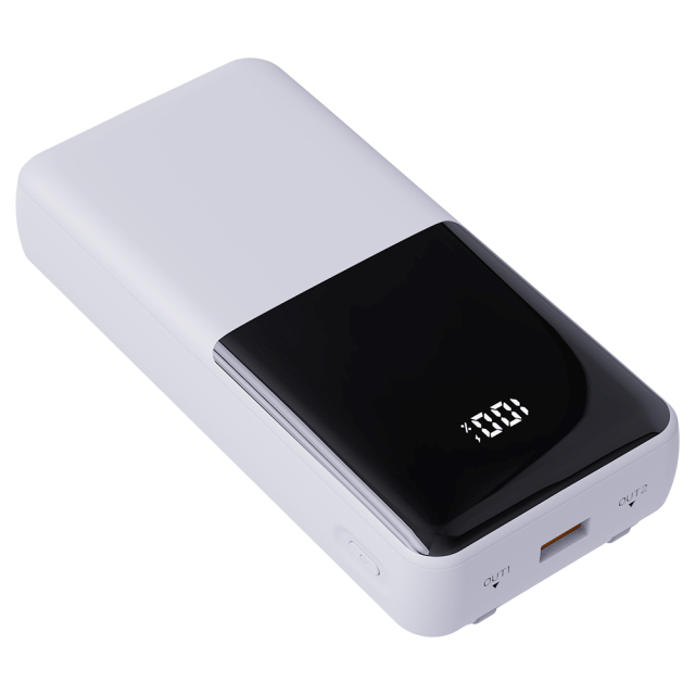 Stylish 20000mAh Power Bank with Digital Display - 22.5W Fast Charging,Built-in Cables