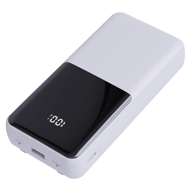 Stylish 20000mAh Power Bank with Digital Display - 22.5W Fast Charging,Built-in Cables