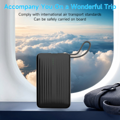 Custom 10000mAh Fast Power Bank with Built-in Type-C Cable ,22.5W Quick Charge