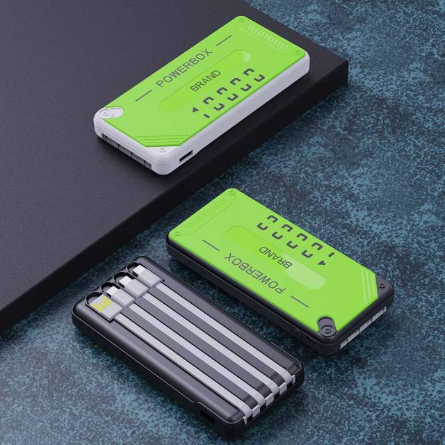 WESDAR 10000mAh Power Bank with Removable Cables