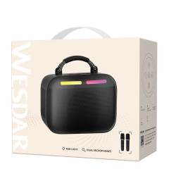 WESDAR Karaoke Party Speaker with Wireless Mics- Bt 5.3,Sound, RGB Lights