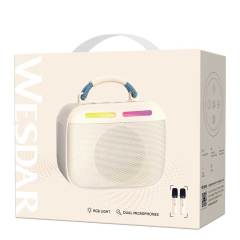WESDAR Karaoke Party Speaker with Wireless Mics- Bt 5.3,Sound, RGB Lights