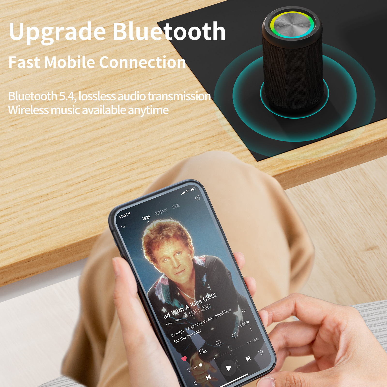 Pulse IPX5 Waterproof Bluetooth Speaker with RGB Lights, 6W Bass