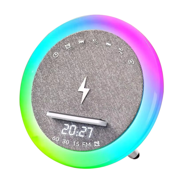 15W Wireless Charging LED Bluetooth Speaker,FM Radio,Soothing White Noise