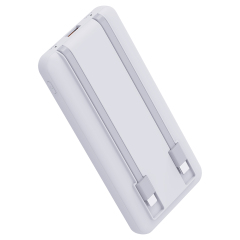 10000mAh Power Bank with Digital Display – 22.5W Fast Charging, Built-in 3 Cables