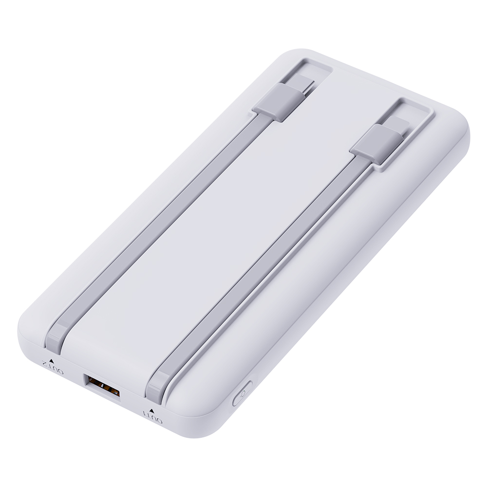 10000mAh Power Bank with Digital Display – 22.5W Fast Charging, Built-in 3 Cables