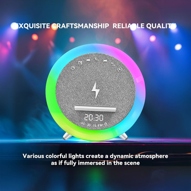 15W Wireless Charging LED Bluetooth Speaker,FM Radio,Soothing White Noise