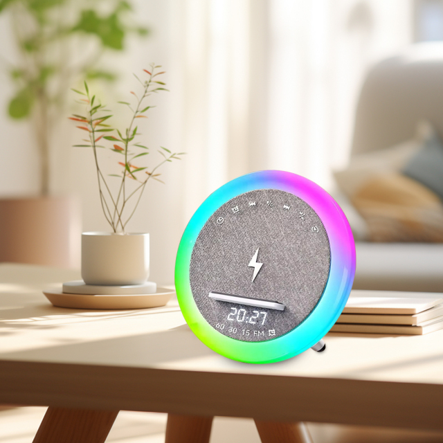 15W Wireless Charging LED Bluetooth Speaker,FM Radio,Soothing White Noise
