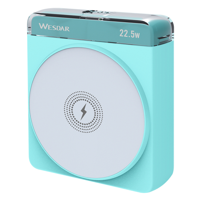 WESDAR Magnetic 5000mAh Power Bank with 22.5W PD Fast Charging & 15W Wireless Charger