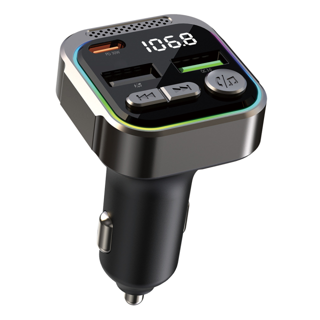 All-in-One Bluetooth FM Transmitter with Dual USB & PD30W Fast Charging