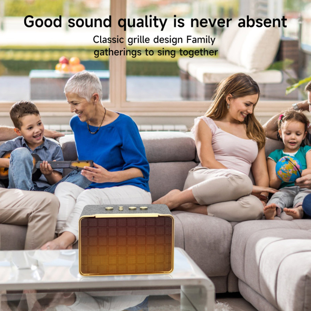 New Brand Coffee Color Bluetooth 5.4 Speaker with RGB Gradient Lights, 20W Bass