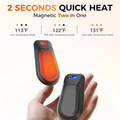 Dual Magnetic Hand Warmers & 4000mAh Power Bank - 3 Heat Settings