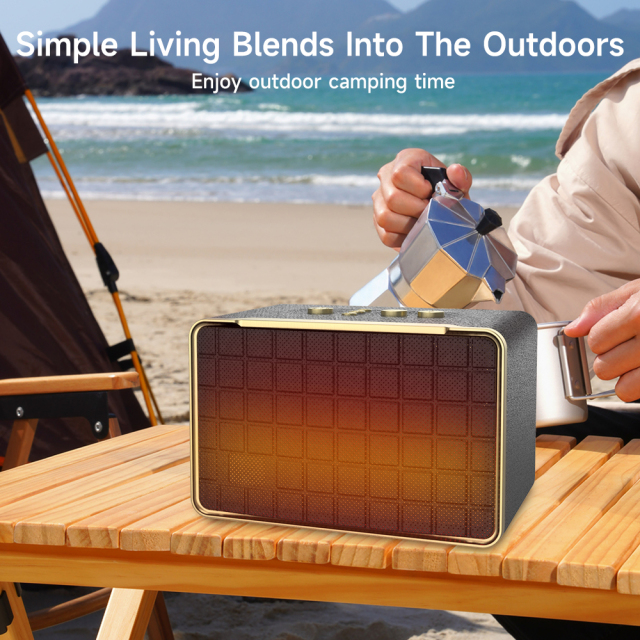 New Brand Coffee Color Bluetooth 5.4 Speaker with RGB Gradient Lights, 20W Bass