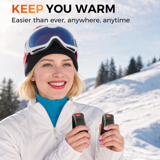 Dual Magnetic Hand Warmers & 4000mAh Power Bank - 3 Heat Settings