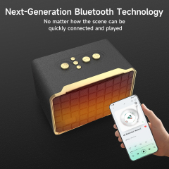 New Brand Coffee Color Bluetooth 5.4 Speaker with RGB Gradient Lights, 20W Bass