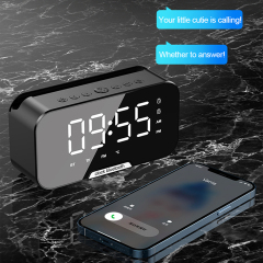 3W Bluetooth 5.3 Speaker with Alarm Clock, FM Radio, Phone Stand & Temp Display