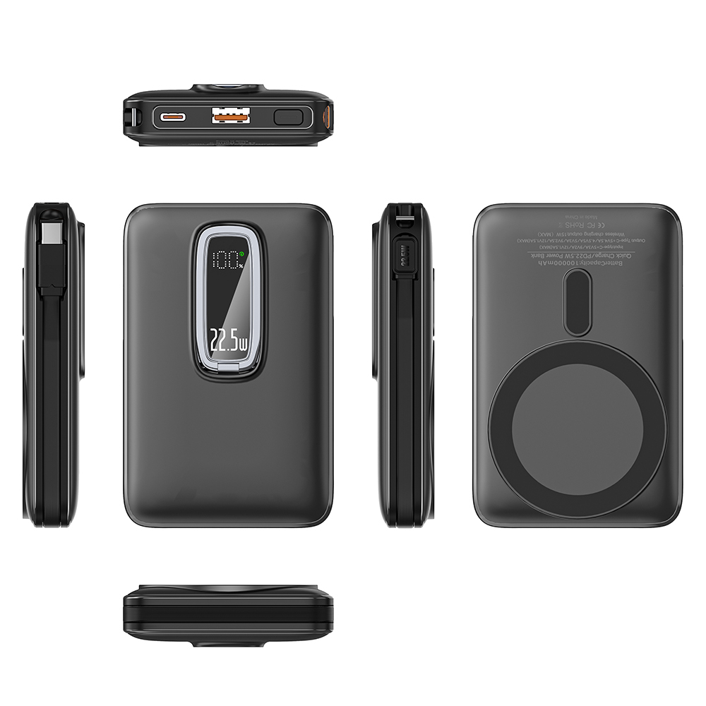 Wesdar 10000mAh 3-in-1 Wireless Charging Power Bank with Smart Display