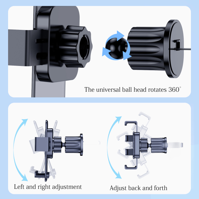 360° Aluminum Phone Car Mount - Secure Air Vent, Dashboard & Windshield Holder