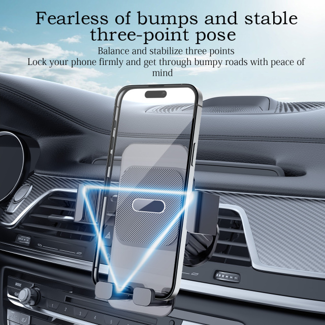 360° Aluminum Phone Car Mount - Secure Air Vent, Dashboard & Windshield Holder