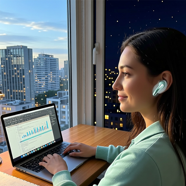 New In-Ear Wireless Earbuds with TFY Blue Charging Case,Bluetooth 5.4