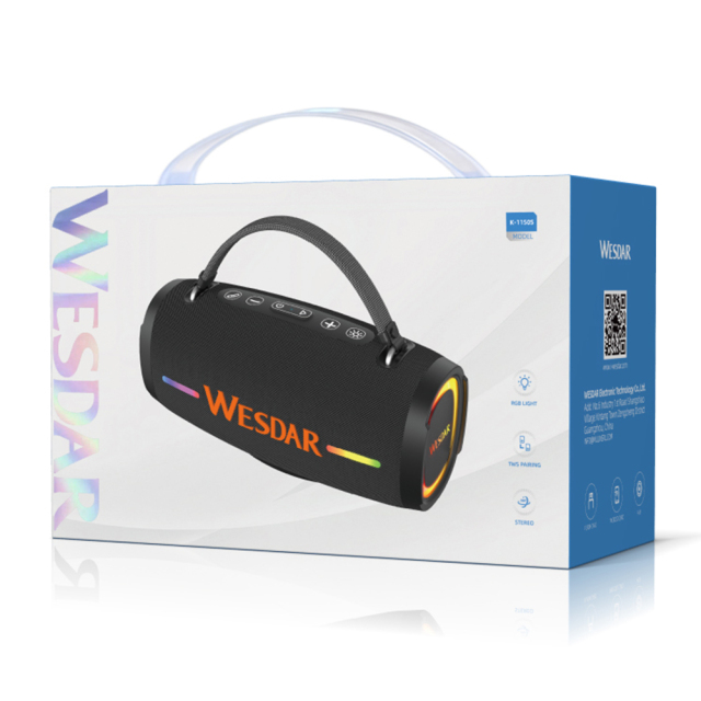 WESDAR 14W Portable Bluetooth Speaker with RGB Lights, Powerful Bass, BT6.0, IPX5