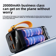 100W Portable Power Bank 20000mAh with Retractable Cable & Display