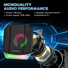 WESDAR 5W USB-Powered Desktop Computer Speakers with RGB Lights